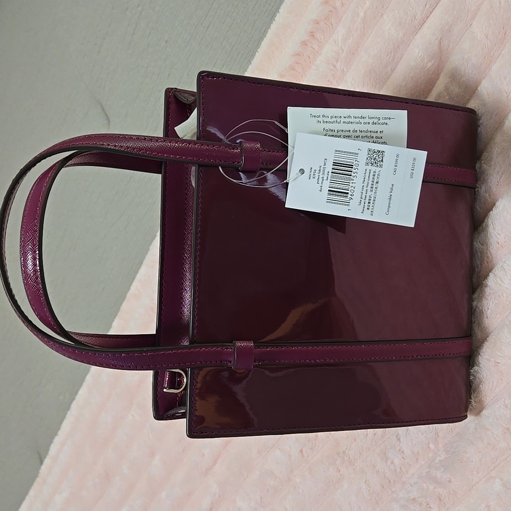 kate spade Patent Leather Tote in Deep Plum - Picture 2 of 12